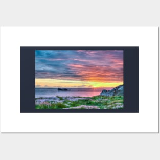 Sunset Seascape in France Posters and Art
